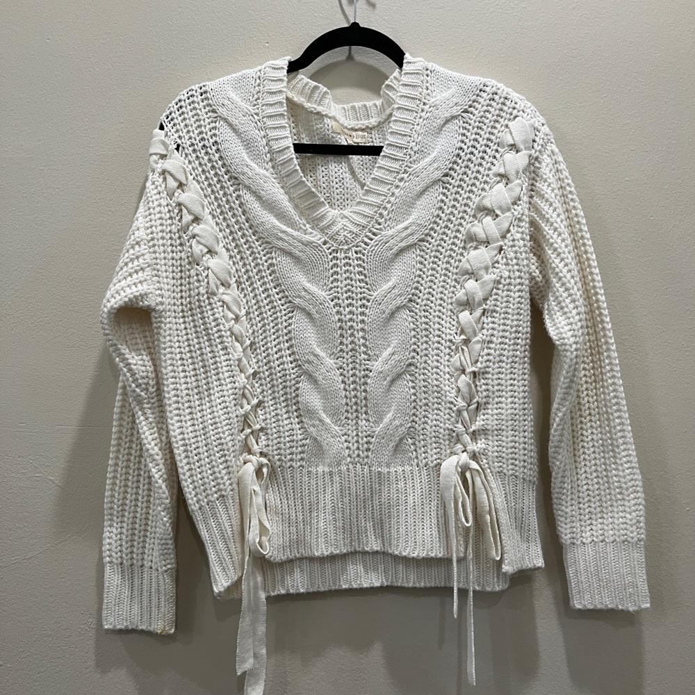 Ultra Flirt Cream V-Neck Sweater